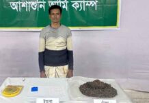 আশাশুনি সেনাবাহিনীর অভিযানে মাদক ব্যবসায়ী ডালিম আটক