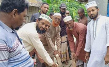 প্রতাপনগরে রাস্তা সংস্কার ও ইটের সলিং কাজের উদ্বোধন