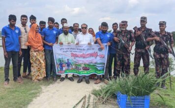 দেবহাটায় আমাদের টিমের উদ্যোগে নদীর বেড়িতে তাল ও খেজুরের চারা রোপণ