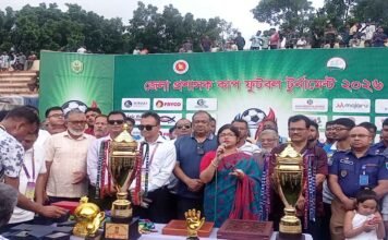 সাতক্ষীরা জেলা প্রশাসক কাপ ফুটবল টুর্নামেন্টের ফাইনাল খেলায় চ্যাম্পিয়ান আশাশুনি উপজেলা দল