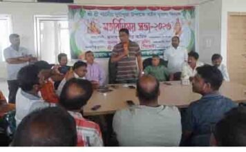 আশাশুনিতে শারদীয় দুর্গাপূজা উপলক্ষে আইন শৃঙ্খলা বিষয়ক মতবিনিময় সভা